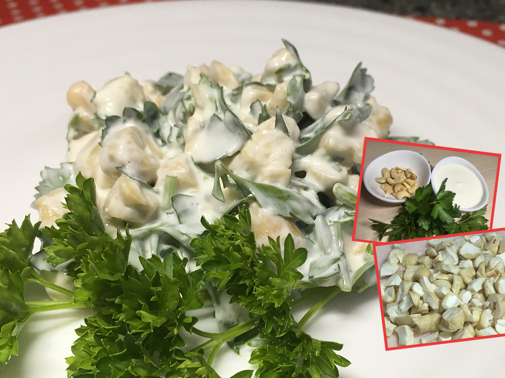 Готовится за 5-7 минут: салат с петрушкой и орехами, но по вкусу как мясной